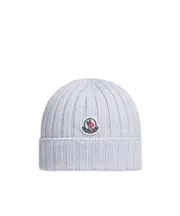 Moncler Enfant Logo Patch Knitted Beanie XXXS light blue