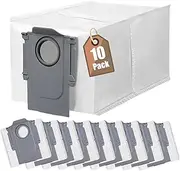 Dust Bags for Roborock S8-MaxV-Ultra Qrevo S8-Max-Ultra - Qrevo Pro/Qrevo MaxV/Qrevo Master/Qrevo Curv/Qrevo Slim Vacuum Cleaner Suction Station, Pack of 10