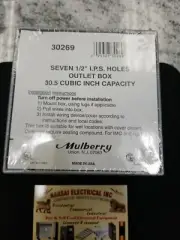 Mulberry 30269 outlet Box seven 1/2" I.P.S Holes 30.5 Cubic Inch Capacity(box#5A