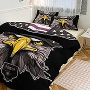 GHBNK Quilt Set 3-Piece Bedding Set - Ultra-Soft Thickened Cool Eagle Bedspread + 2 Pillowcases Lightweight Double-Sided Quilt Cover for Home/Hotel/Gifts 90"x90"