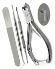 PRO MANICURE PEDICURE TOOLS 4 PCS KIT CLIPPER NAIL FILES CHIROPODIST INSTRUMENTS