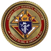 Knights of Columbus Medallion for Box Cremation Urn/Flag Case - 3 Inch Diameter
