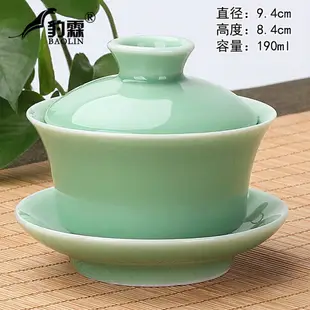 玲瓏三才杯蓋碗茶杯茶碗大號單個三才泡茶白瓷功夫陶瓷茶具純手工