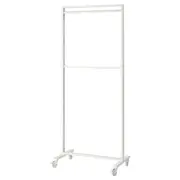 MITTZON frame w castors/coat rack/disp shlf, white, 85x205 cm