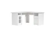 Artiss Computer Desk Shelf Cabinet L-Shape 150cm White