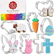 Easter Cookie Cutters 7-Pc Set Made in USA by Ann Clark, Easter Bunny, Egg, Holy Cross, Carrot, Butterfly, Lamb