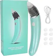 Baby Nasal Aspirator Electric Safe Hygienic Nose Cleaner Snot Sucker For baby (Green)