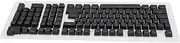 110 Keys Keycaps, Portuguese Keyboard Keycaps Backlight Light Transmitting Comfortable High Durability Translucent Easy to Install for 61/64/68/84 Keys (Black)