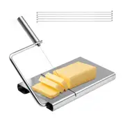 Cheese Slicer Stainless Steel Cheese Slicer with 5 Replacement wires Cheese Cutter With Wire For Cutting Soft Cheese Butter