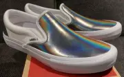 New VANS Slip-on Pro (Iridescent)/Blk/Truwht Silver Rainbow Men's Size 10.5 NIB