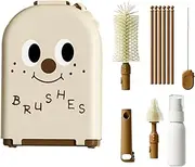 Baby Bottle Brush Set - Travel Bottle Cleaner Kit | Portable Cleaner Kit for Travel Hospital Camping Outdoor Use Infant Bottle Washer | Food-Grade Reusable Scrubber Cleaner