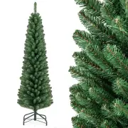 Costway150 cm/180 cm/210 cm/240 cm Pencil Christmas Tree with Warm White LED Lights-1.5M