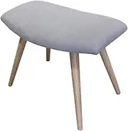 HYYDP Footstools & Ottomans Change Shoe Stool Footstools Solid Wood Upholstered Footstool | Ottoman Pouf Chair Stool | Change Shoes Stool Fabric Cover 4 Wooden Legs (Gray)