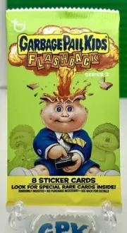 GARBAGE PAIL KIDS FLASHBACK SERIES 3 UNOPENED PACK WITH 8 STICKER CARDS