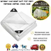 Clear Tarp 4x6M Heavy Duty Poly Tarps Canvas Cover UV Proof Tent Tarpaulin Camp