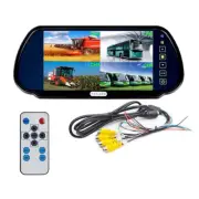 7" Quad Monitor Split Screen 4CH Rear View 12-24v Monitor for Car Camera Truck