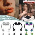 Nose Rings Magnetic Non-Piercing Fake Septum Segment Helix Club Clickers Punk US