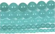 [Niviora] ZBSS Natural Stone Beads Amazonite Charm Round Loose Beads for Jewelry Making Needlework DIY Bracelets Necklace Strand 4-12 MM 106 (Color : H8157, Item Diameter : 6mm About 63 pcs)