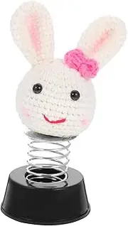 iplusmile Cute Rabbit Crochet Bobblehead Fun Animal Dashboard Decoration for Car Home or Office Unique and Sturdy Car Ornament for Driving Enjoyment and Personal Space Enhancement