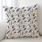 Native Pattern Deer Antlers Arrows and Feathers Cushion Cover