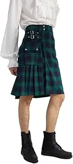 [Lioop] Scottish Mens Kilt Traditional Highland Tartan Utility Kilt