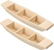 2pcs Unfinished Wooden Boat Model Miniature Nautical Decor for Office Home Rustic Craft Ornament for Living Room Dining Room Bedroom