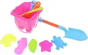 Hohopeti 1Set Beach Plastic Sand Bucket and Shovel for Fun Sand Building and Water Play Accessories for Outdoor Beach Activities