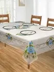 Floral Design 6-8 Seater 60x90 inch Dining Table Cover-Blue