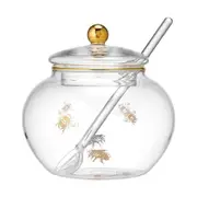 Ashdene 10cm Honey Bee Transparent Glass Sugar Storage Serving Bowl/Jar w/Spoon
