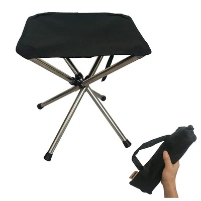 Folding Camping Stool, Retractable Camping Chair, Super Compact, for Travel, ...
