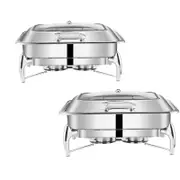SOGA 2X Rectangular Stainless Steel Chafing Dish Tray