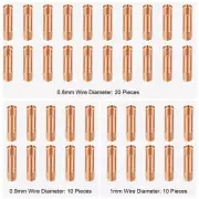 40PCS 15AK MIG/MAG Welding Torch M6 Copper Contact Tips With 0.8/0.9/1.0mm