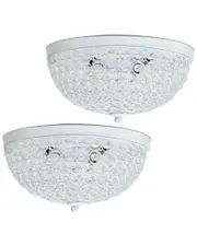 Lalia Home Crystal Glam 2 Light Ceiling Flush Mount 2pk