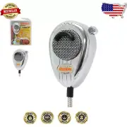 Durable Chrome Voice-Activated CB Microphone with 4-Pin Connector and Flex Cord