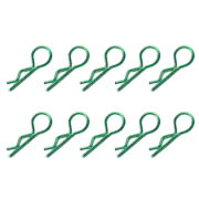 SpeedTek RC 1/10 & 1/8 RC Car Bent Body Clips (10) (Green)