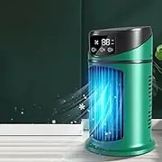 Portable USB-Powered Air Conditioner with 6 Humidity Levels & Speeds, Rechargeable Cooling Fan for Home/Bedroom/Office, Green