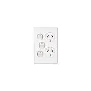 Clipsal C2025VXA-WE - Double power point GPO With Extra Switch Vertical 10Amp 250v White (Classic Series)