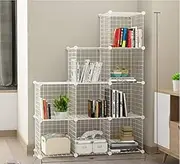 2 to 25 Cube White DIY Wire Storage Shelves Cabinet Metal Display Shelf Toy Book (9T Cube)
