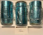 Mercury Glass Mason Jar Fairy Light Lantern w/Timer By Valerie Par Hill (TEAL)
