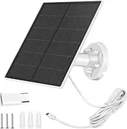 Solar Panel for Security Camera,5W USB DC 5V Camera,Micro & USB-C Port Panel,IP65 Waterproof Charger Camera with 360° Adjustable Mounting SANKABA-000010