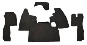 Black Floor Mats Eco Leather Covers - for Scania L trucks RightHandDrive