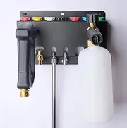 Pressure Washer Gun Holder -Trumlandy Foam Cannon Holder Wall Mounted Pressure Washers Accessories Storage Rack for Pressure Washer Gun/Nozzle Tips/Foam Cannon/ 1/4" Quick Connect Extension Wand