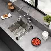 EcoChannels Undermount Kitchen Sink, 18 x 18 x 10 Inch Single Bowl Bar Sink