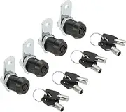 uxcell 1-5/16" Cabinet Cam Locks, 4 Pack Keyed Alike Cabinet Cam Locks Set Lock Replacement Zinc Alloy Storage Lock for Drawer RV Storage Toolbox, Black