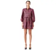 English Factory Women's Floral-Print Mini Shirtdress - Black/red - SZ XL