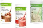 Herbalife Nutrition F1 Chocolate & Strawberry with Shake Mate Milk Powder - Vanilla Flavor Nutrition Drink (3x500 g, Chocolate, Strawberry Flavored)