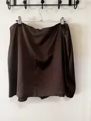 Abercrombie & Fitch slinky satin mini skort brown-Casual-Comfy-Summer-Holiday-XL