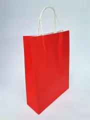 50 med/large passion red paper twist loop handle carry gift bags 350x260x90mm