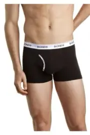 Authentic Bonds Mens Guyfront Trunks Underwear Shorts Briefs Black/White