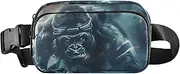 [XYMZR] Fanny Pack Gorilla Rugby American Football Hip Bag Belt Bag for Women Man Fashion Waist Pack Water-repellent Crossbody Bag for Halloween Costumes Running Hiking Jogging Travel Sport